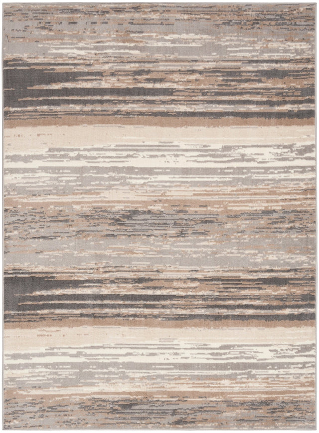 Nourison Jubilant Jub04 Grey Beige Rug - Nourison - 99446906663