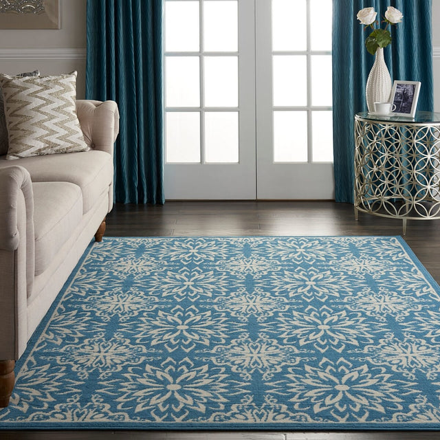 Nourison Jubilant Jub06 Ivory / Blue Rugs - Nourison - 99446478146