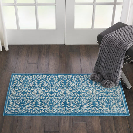 Nourison Jubilant Jub06 Ivory / Blue Rugs - Nourison - 99446478146