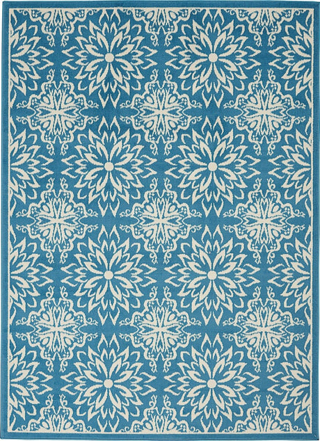 Nourison Jubilant Jub06 Ivory / Blue Rugs - Nourison - 99446478146