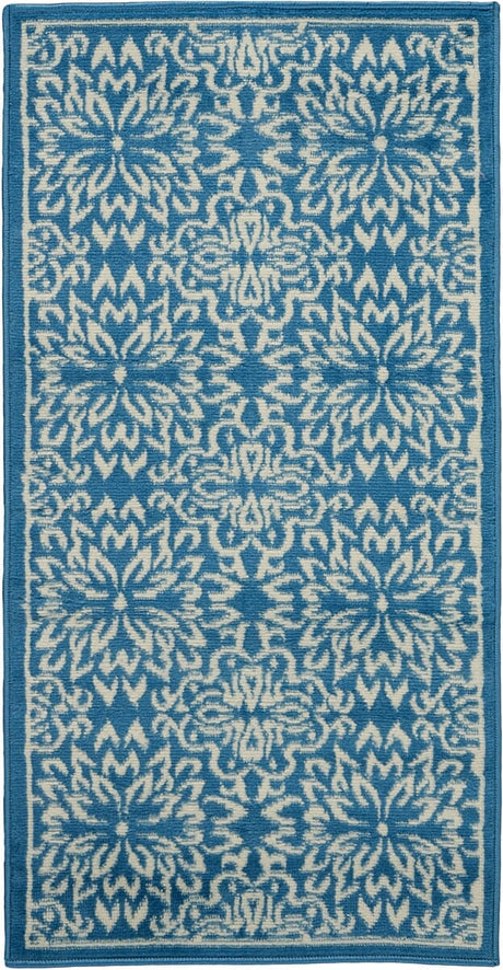 Nourison Jubilant Jub06 Ivory / Blue Rugs - Nourison - 99446478153