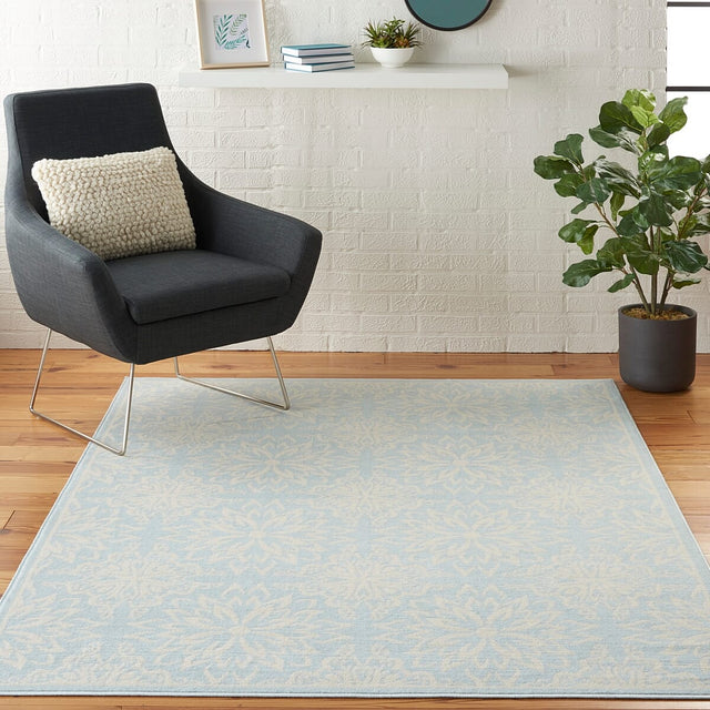 Nourison Jubilant Jub06 Ivory / Light Blue Rugs - Nourison - 99446478429