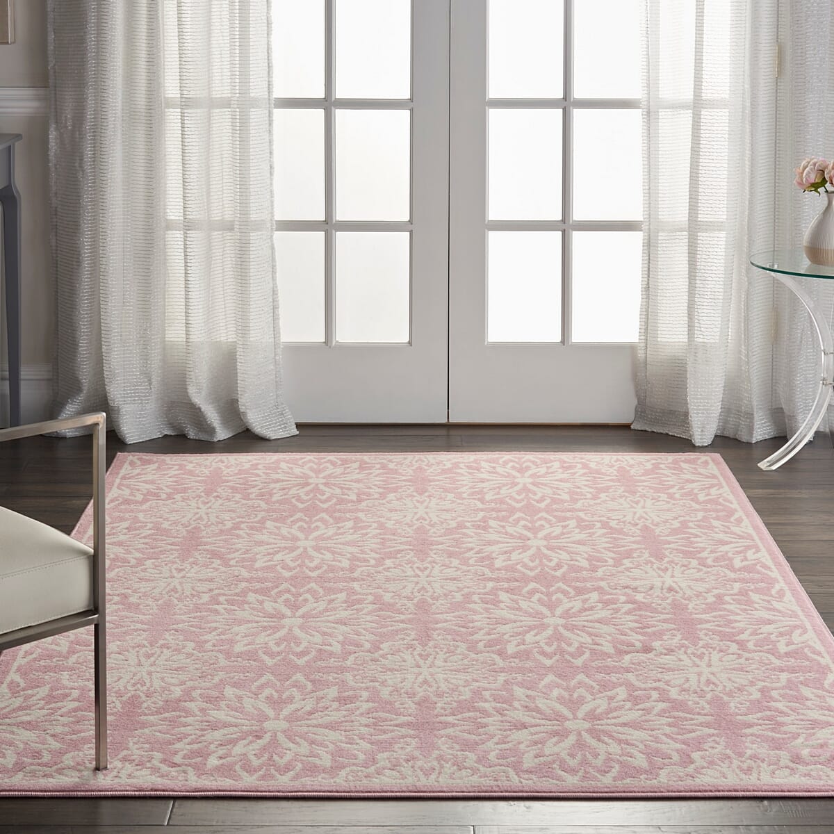 Nourison Jubilant Jub06 Ivory / Pink Rugs - Nourison - 99446478511