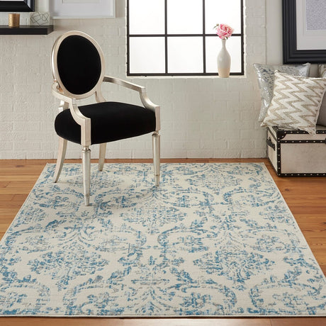 Nourison Jubilant Jub09 Ivory / Blue Rugs - Nourison - 99446478733