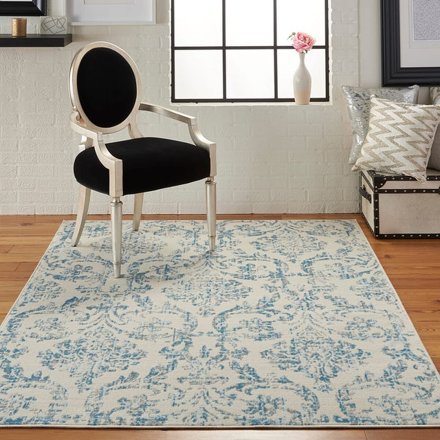 Nourison Jubilant Jub09 Ivory / Blue Rugs - Nourison - 99446478733