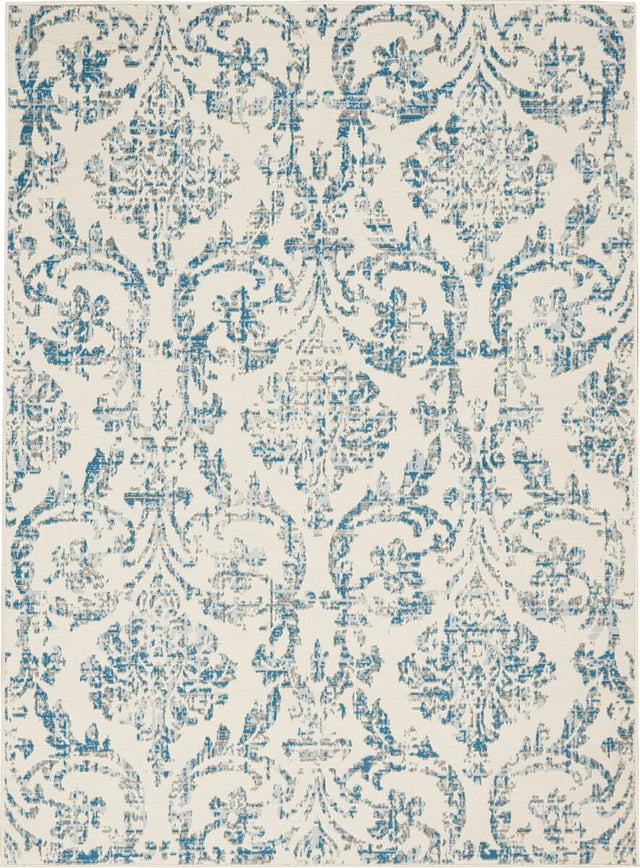 Nourison Jubilant Jub09 Ivory / Blue Rugs - Nourison - 99446478733