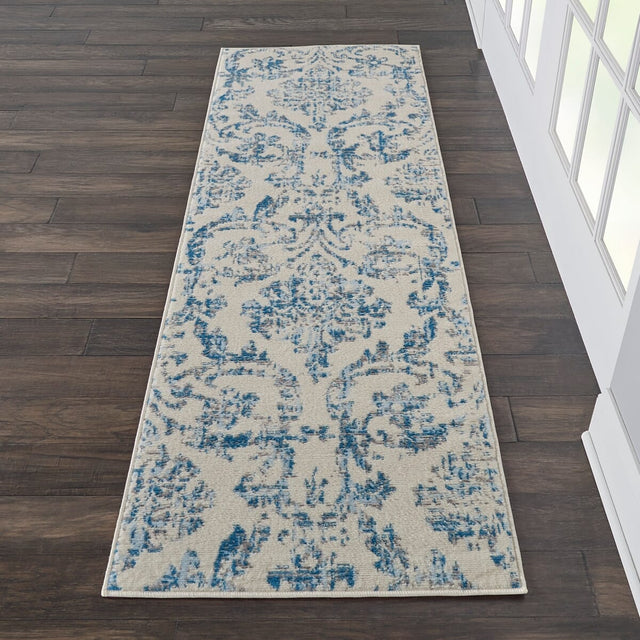 Nourison Jubilant Jub09 Ivory / Blue Rugs - Nourison - 99446478740