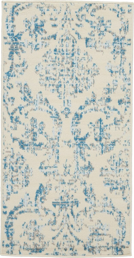 Nourison Jubilant Jub09 Ivory / Blue Rugs - Nourison - 99446478740