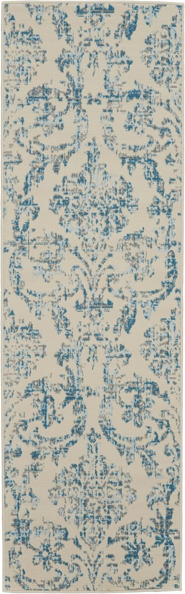 Nourison Jubilant Jub09 Ivory / Blue Rugs - Nourison - 99446478740