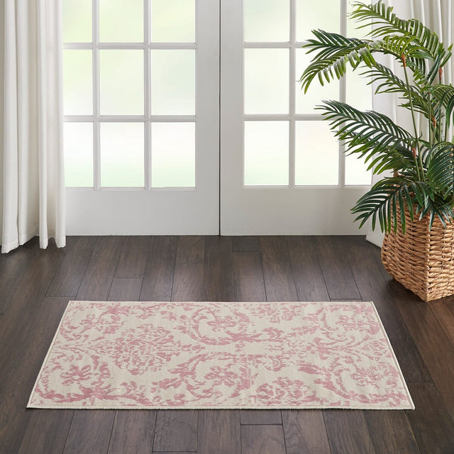 Nourison Jubilant Jub09 Ivory / Pink Rugs - Nourison - 99446478818