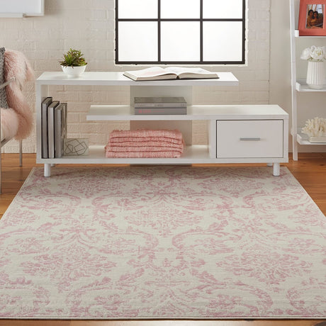 Nourison Jubilant Jub09 Ivory / Pink Rugs - Nourison - 99446478818