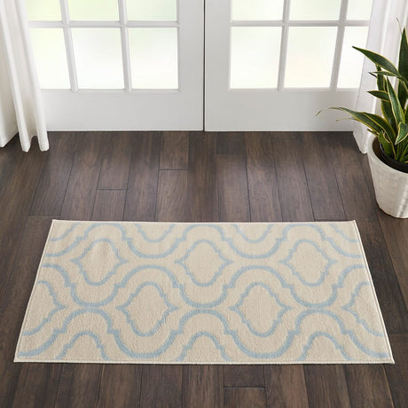 Nourison Jubilant Jub19 Ivory / Blue Rugs - Nourison - 99446479792