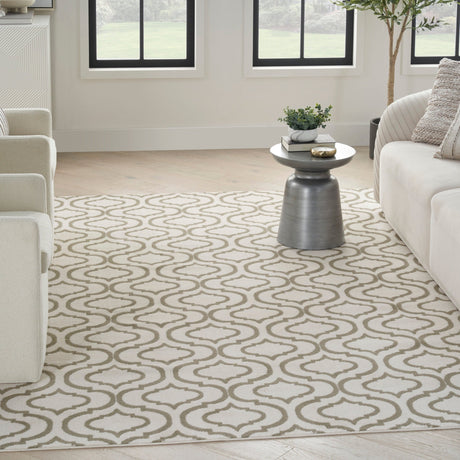 Nourison Jubilant Jub19 Ivory Green Rug - Nourison - 99446935496