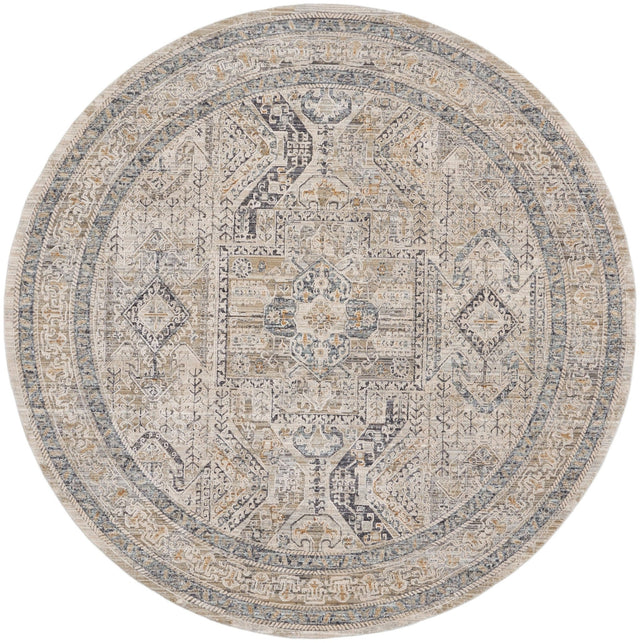 Nourison Lynx Lnx01 Ivory/Grey/Blue Rug - Nourison - 99446082190