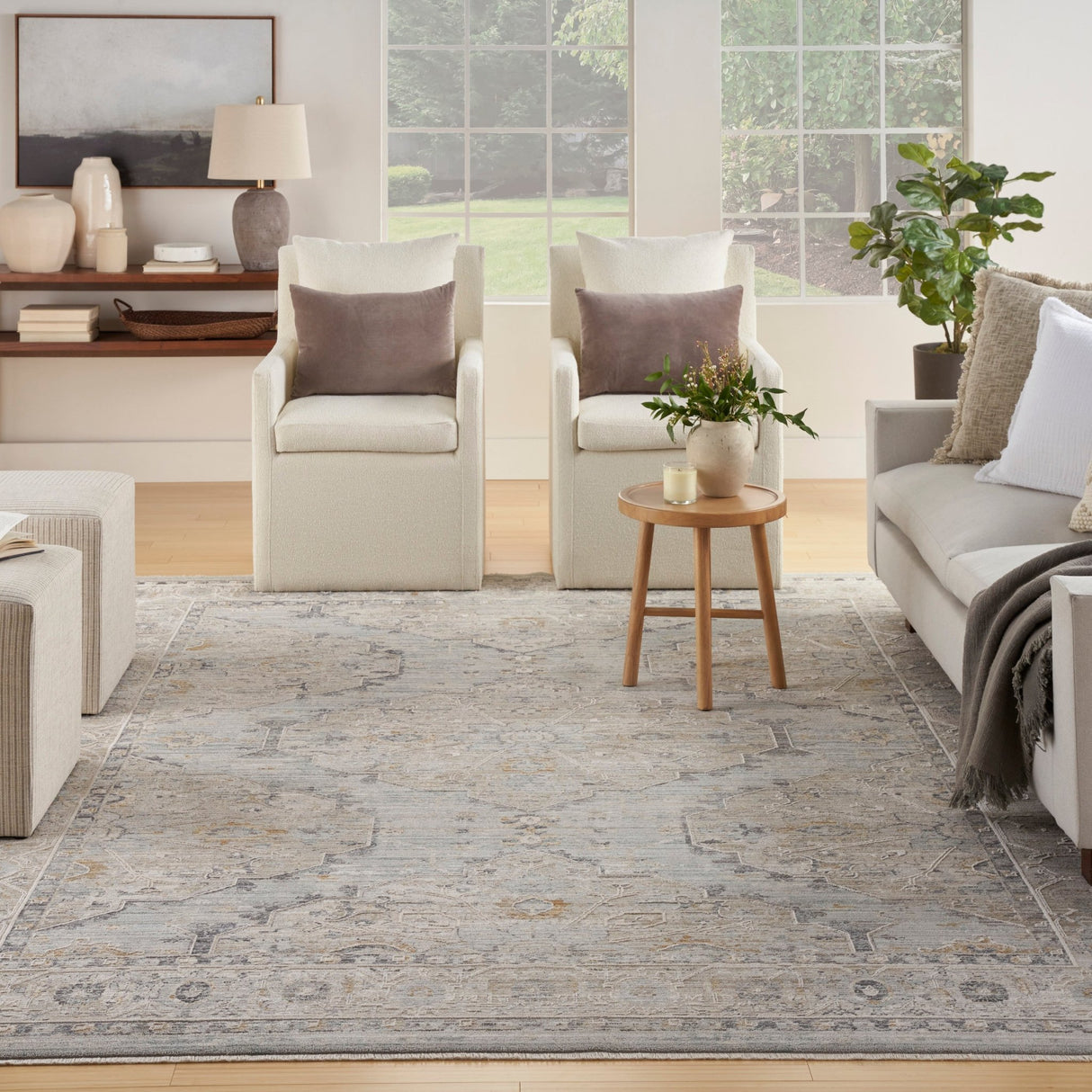 Nourison Lynx Lnx07 Light Blue Rug - Nourison - 99446915115