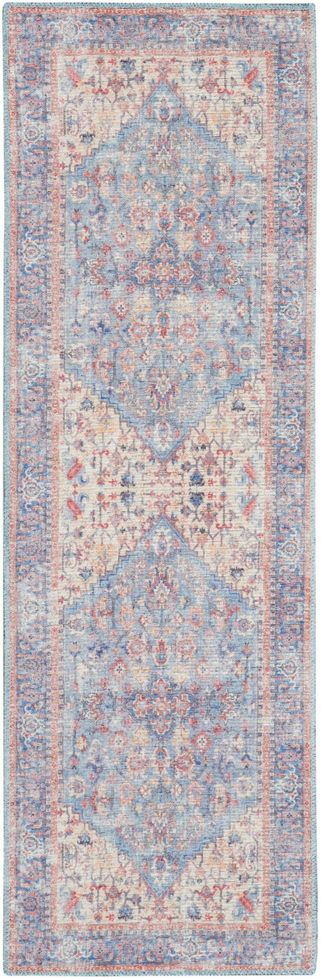 Nourison Machine Washable Nicole Curtis Series 1 Sr104 Blue/Multi Rug - Nourison - 99446872241