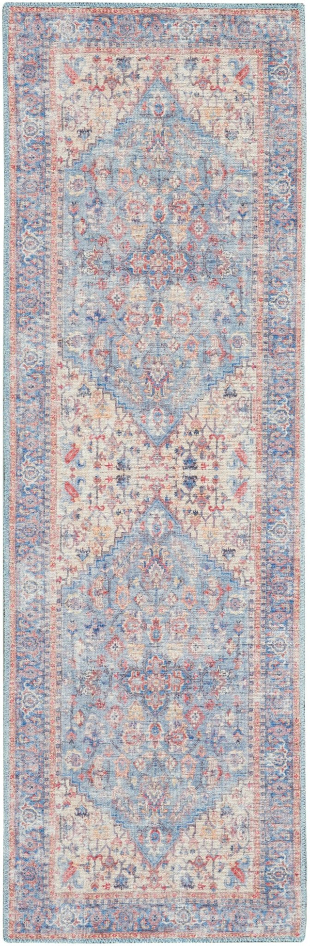 Nourison Machine Washable Nicole Curtis Series 1 Sr104 Blue/Multi Rug - Nourison - 99446872241