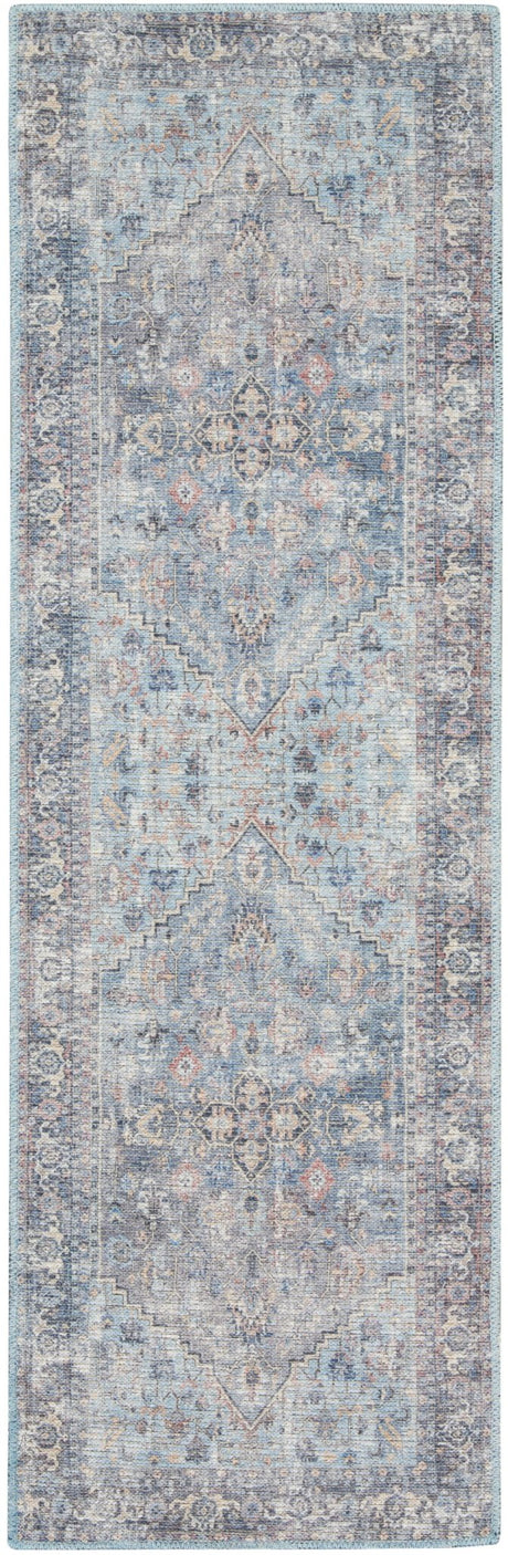 Nourison Machine Washable Nicole Curtis Series 1 Sr104 Light Grey/Blue Rug - Nourison - 99446872296