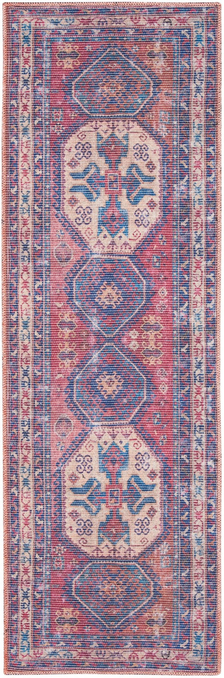 Nourison Machine Washable Nicole Curtis Series 1 Sr105 Red/Navy Rug - Nourison - 99446872371