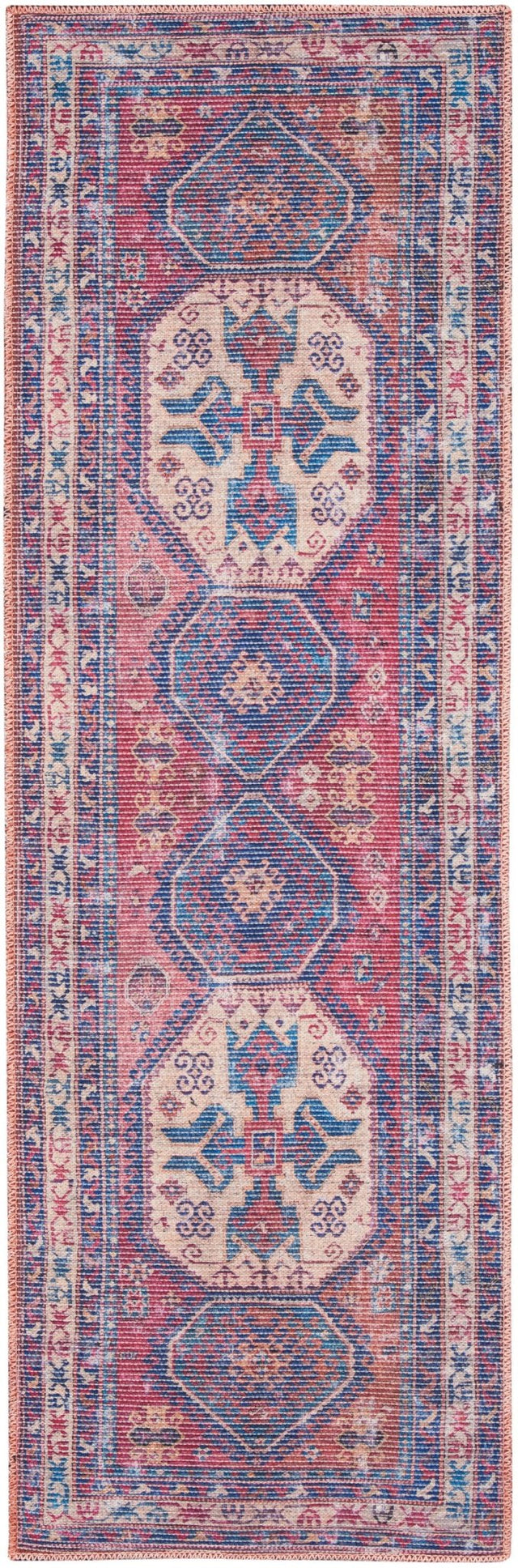 Nourison Machine Washable Nicole Curtis Series 1 Sr105 Red/Navy Rug - Nourison - 99446872371