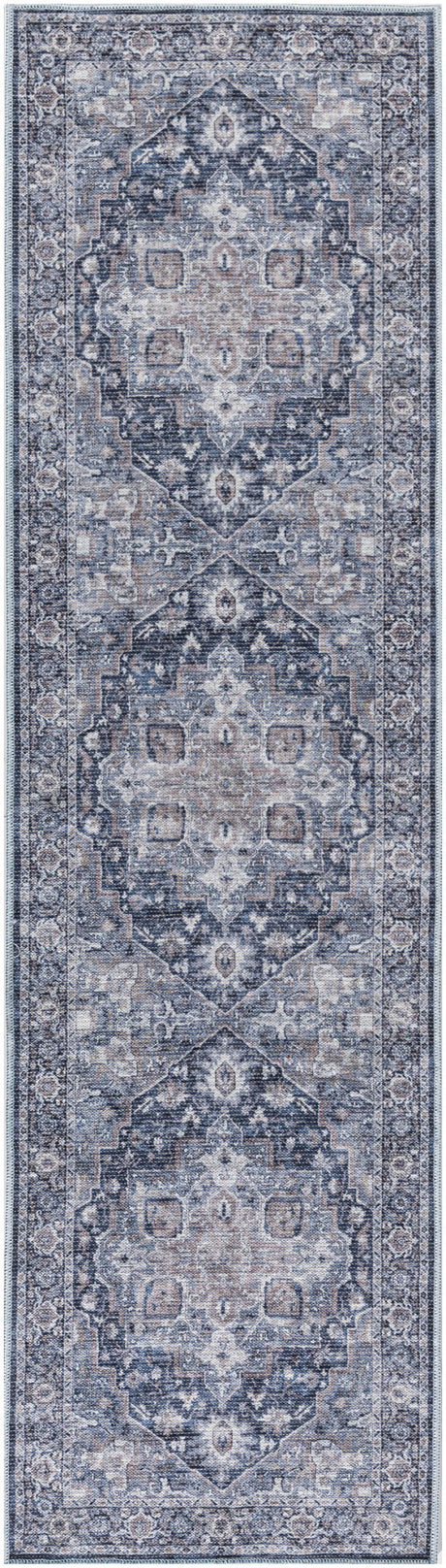 Nourison Machine Washable Series 1 X Nicole Curtis Sr101 Ivory Navy Rug - Nourison - 99446927279