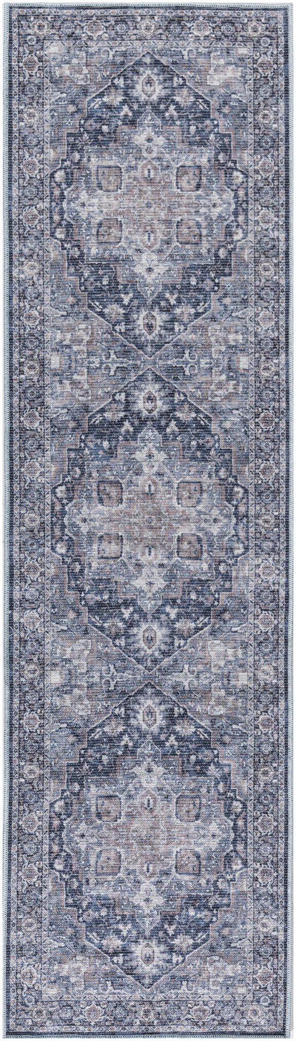 Nourison Machine Washable Series 1 X Nicole Curtis Sr101 Ivory Navy Rug - Nourison - 99446927279