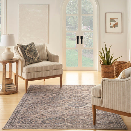 Nourison Machine Washable Series 1 X Nicole Curtis Sr103 Ivory/Latte Rug - Nourison - 99446128089