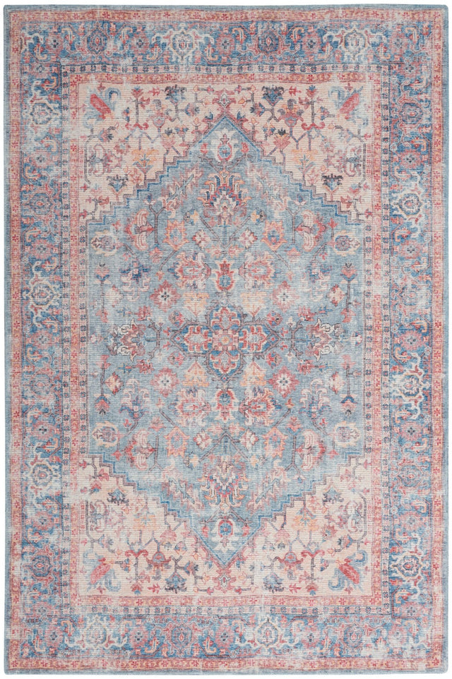 Nourison Machine Washable Series 1 X Nicole Curtis Sr104 Blue/Multi Rug - Nourison - 99446164667