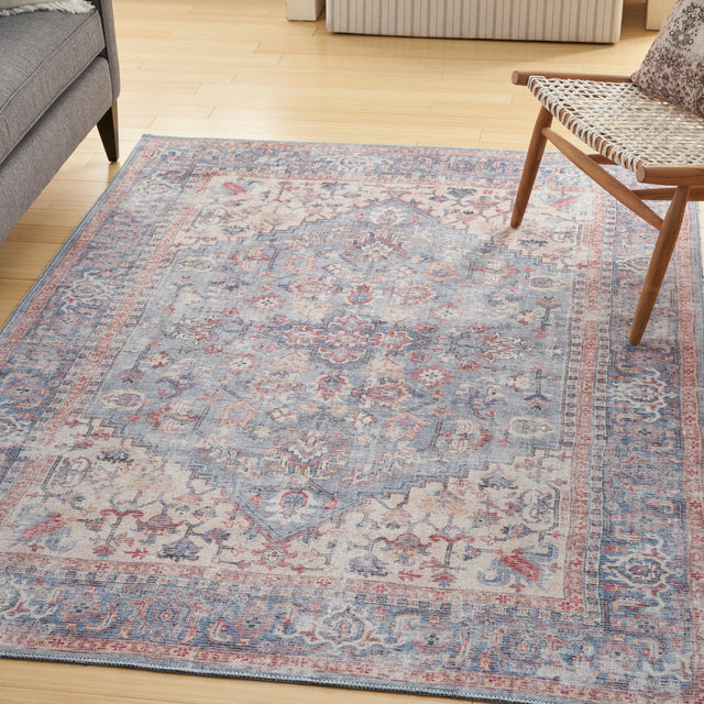 Nourison Machine Washable Series 1 X Nicole Curtis Sr104 Blue/Multi Rug - Nourison - 99446164667