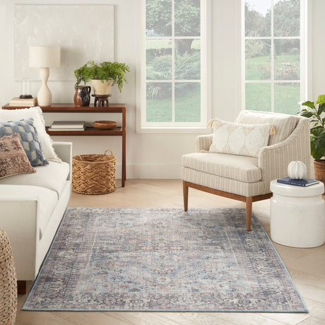 Nourison Machine Washable Series 1 X Nicole Curtis Sr104 Light Grey/Blue Rug - Nourison - 99446128218