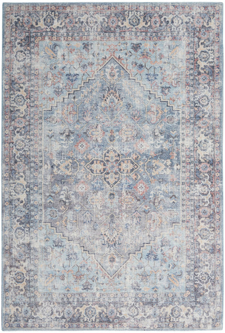 Nourison Machine Washable Series 1 X Nicole Curtis Sr104 Light Grey/Blue Rug - Nourison - 99446164704