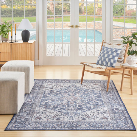 Nourison Machine Washable Series 1 X Nicole Curtis Sr104 Navy Ivory Rug - Nourison - 99446927699