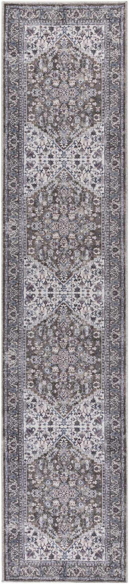 Nourison Machine Washable Series 1 X Nicole Curtis Sr104 Olive Ivory Rug - Nourison - 99446927798