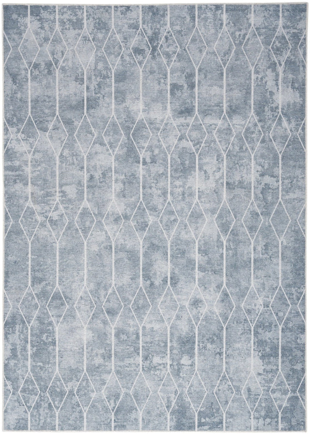 Nourison Machine Washable Series 1 X Nicole Curtis Sr107 Blue Grey Rug - Nourison - 99446928306