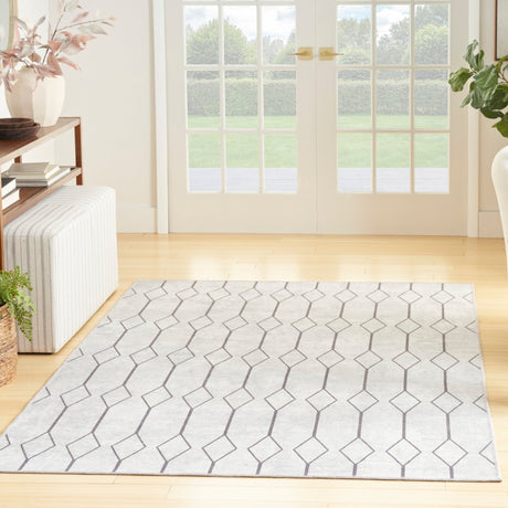 Nourison Machine Washable Series 1 X Nicole Curtis Sr107 Ivory/Grey Rug - Nourison - 99446163752