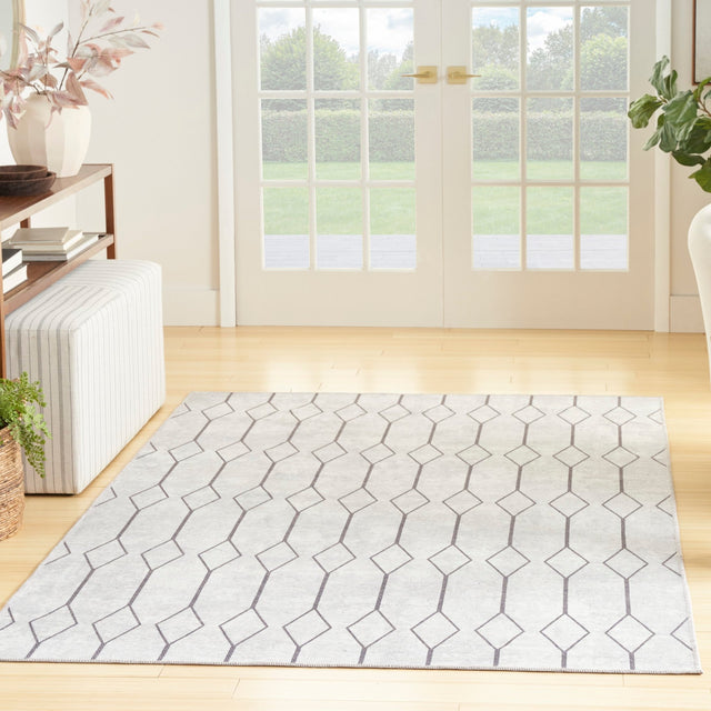 Nourison Machine Washable Series 1 X Nicole Curtis Sr107 Ivory/Grey Rug - Nourison - 99446163752