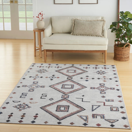 Nourison Machine Washable Series 1 X Nicole Curtis Sr108 Ivory/Multi Rug - Nourison - 99446164278