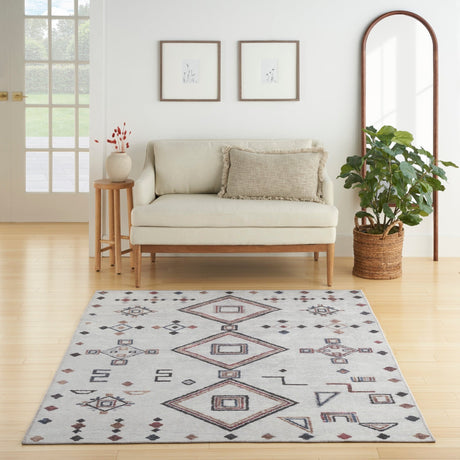 Nourison Machine Washable Series 1 X Nicole Curtis Sr108 Ivory/Multi Rug - Nourison - 99446164292