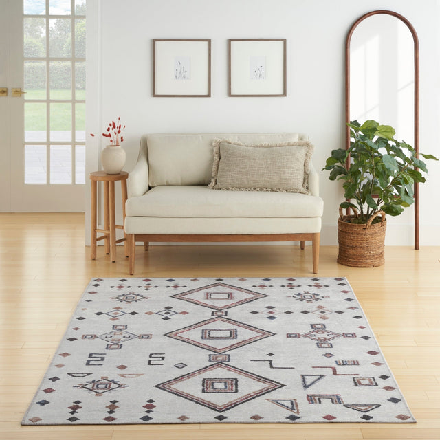 Nourison Machine Washable Series 1 X Nicole Curtis Sr108 Ivory/Multi Rug - Nourison - 99446164292