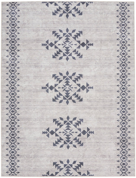 Nourison Machine Washable Series 1 X Nicole Curtis Sr109 Ivory/Charcoal Rug - Nourison - 99446164384