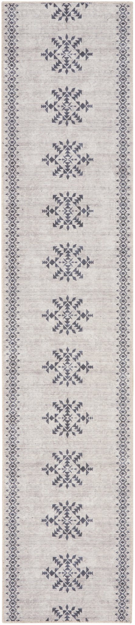 Nourison Machine Washable Series 1 X Nicole Curtis Sr109 Ivory/Charcoal Rug - Nourison - 99446164391