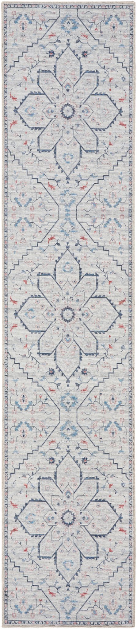 Nourison Machine Washable Series 1 X Nicole Curtis Sr110 Ivory Blue Rug - Nourison - 99446164490