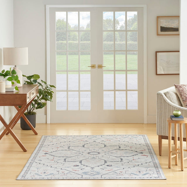 Nourison Machine Washable Series 1 X Nicole Curtis Sr110 Ivory Blue Rug - Nourison - 99446164490