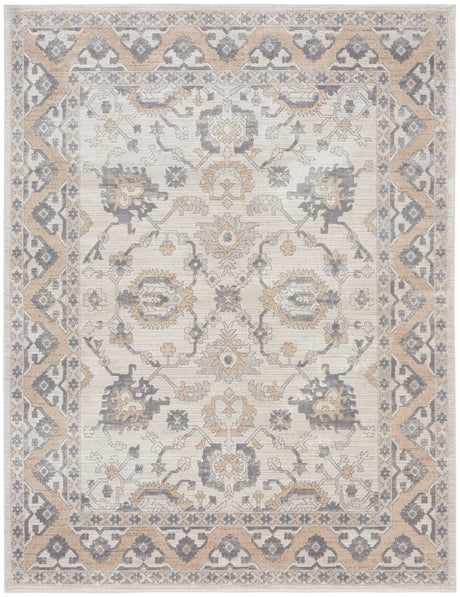 Nourison Machine Washable Series 4 X Nicole Curtis Sr401 Cream Grey Rug - Nourison - 99446164759