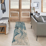 Nourison Maxell Mae08 Ivory/Teal Rug - Nourison - 99446880192