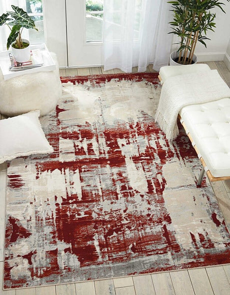 Nourison Maxell Mae14 Ivory/Red Rug - Nourison - 01740