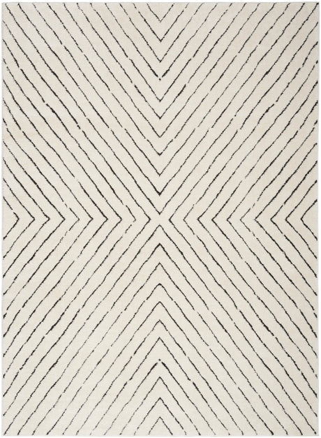 Nourison Modern Comfort Mnc01 Ivory Black Rug - Nourison - 99446923028