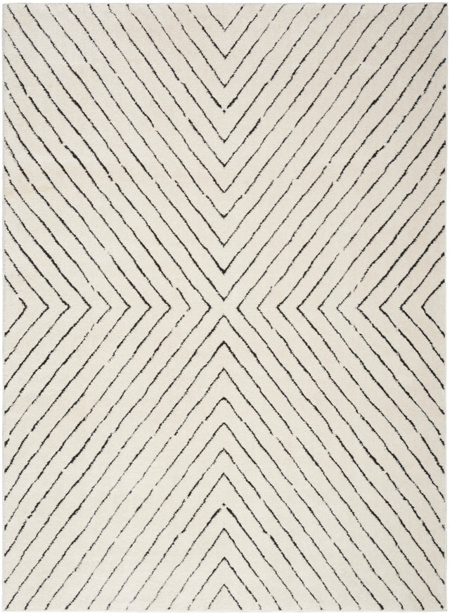 Nourison Modern Comfort Mnc01 Ivory Black Rug - Nourison - 99446923028