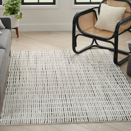 Nourison Modern Comfort Mnc03 Ivory Black Rug - Nourison - 99446923103