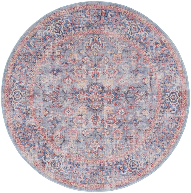 Nourison Nicole Curtis Machine Washable Series 1 Sr104 Blue Multicolor Rug - Nourison - 99446935045